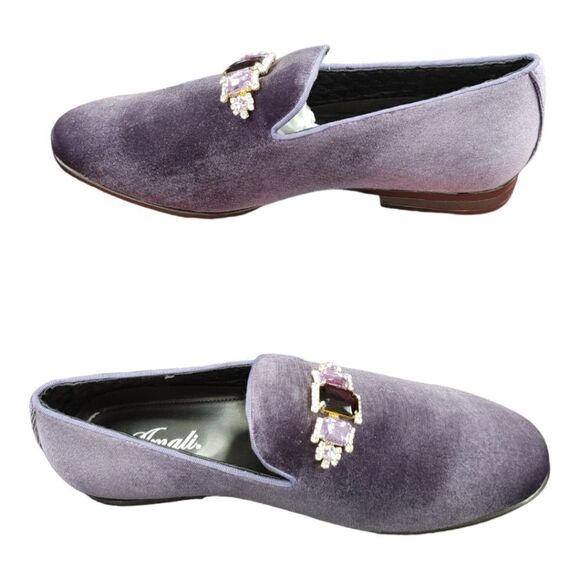 MEN\'S AMALI VELVET SLIP ON LOAFER WITH JEWELED BIT & MATCHING PIPING. FABIO O58 main image 6